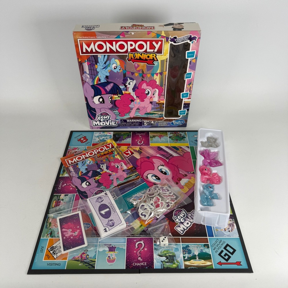 Hasbro Monopoly Junior My Little Pony The Movie Board Game B8417 Complete 2017